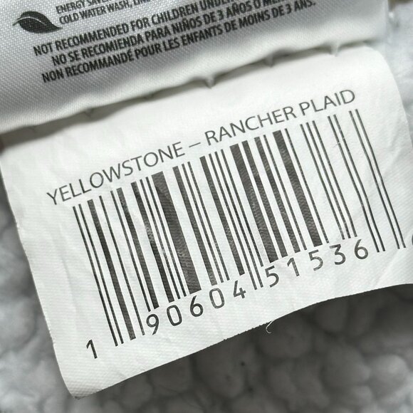 Yellowstone Dutton Ranch Plaid Throw Blanket Sherpa Fleece Backing Yellow Black - Picture 7 of 8